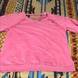 POL Pink Sweatshirt with Cut Out Style and Long Sleeves